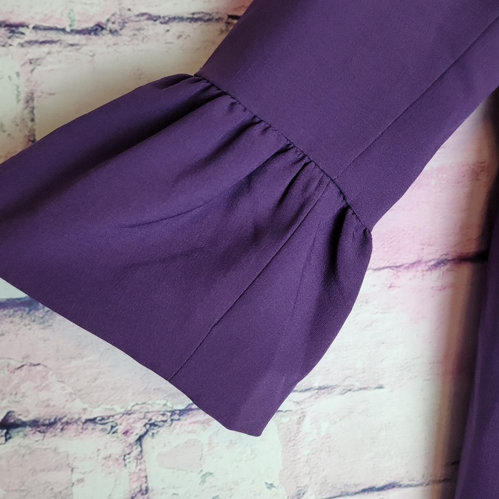 ANNE KLEIN BLACKBERRY CORDIAL OPEN FRONT WORK CAREER DRESS LONG LENGTH JACKET M - Picture 5 of 13